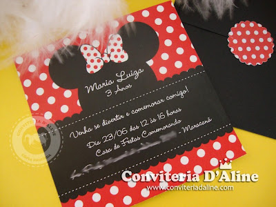 convite infantil Minnie