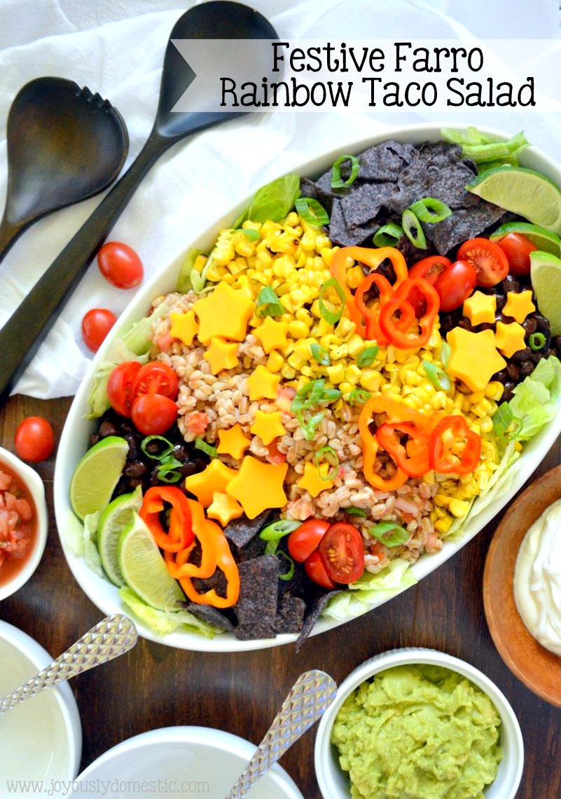 Joyously Domestic Festive Farro Rainbow Taco Salad