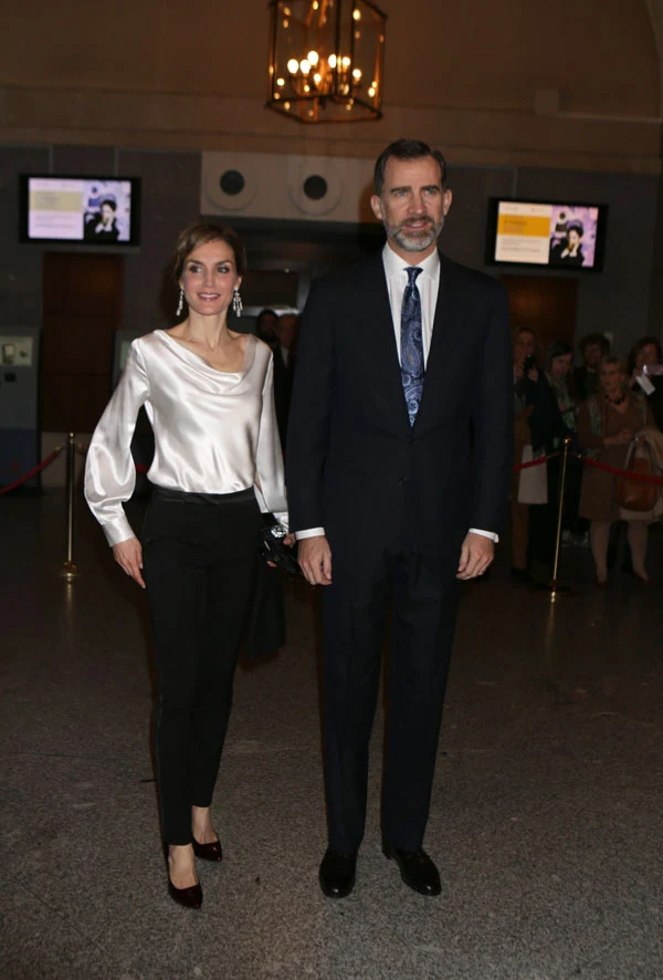 King Felipe of Spain and Queen Letizia of Spain attended the performance of the opera "The Public" at the Royal Theatre 