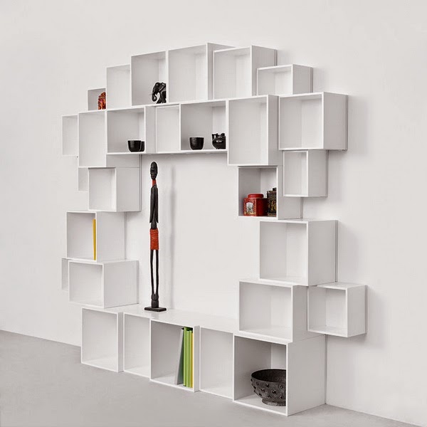 The modular wall unit made of MDF