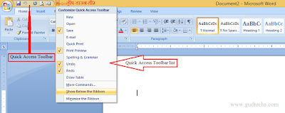 Microsoft Office में Quick Access Toolbar का उपयोग तथा सेटिंग 1 quicklunch toolbar