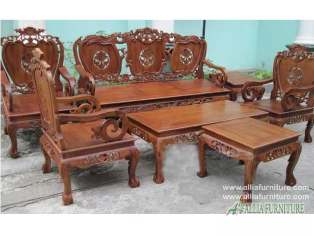  Kursi  tamu  set jati ukiran hongkong  mawar Allia Furniture