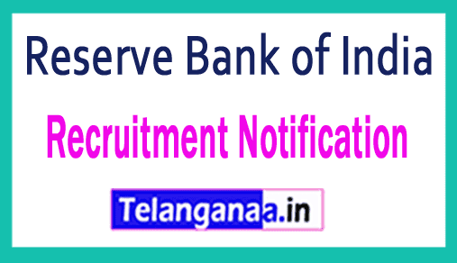 RBI Reserve Bank of India Recruitment Notification
