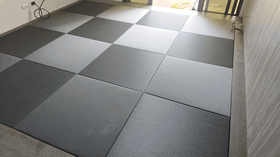 新完工的林園透天厝,無邊榻榻米展現棋盤般的視覺效果,令屋主相當滿意。