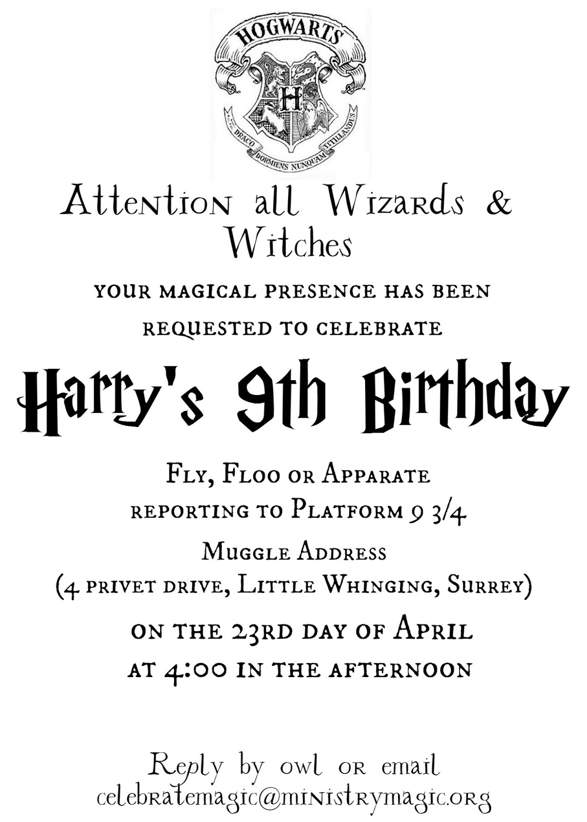 Template Free Printable Harry Potter Invitations - Printable Templates Free