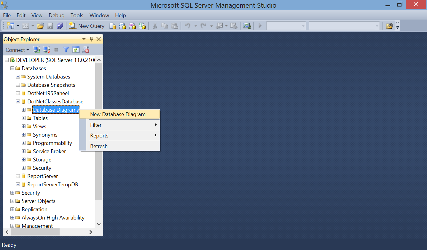 Диаграмма sql management studio. Диаграмма sql management studio