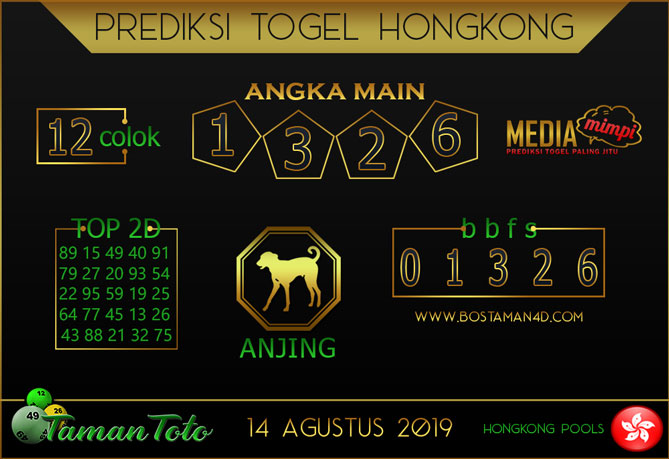 Prediksi Togel HONGKONG TAMAN TOTO 14 AGUSTUS 2019