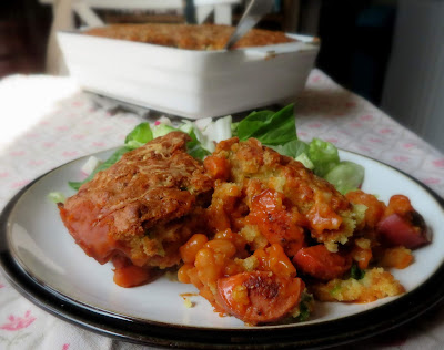 Beans & Weiners Under Cornbread