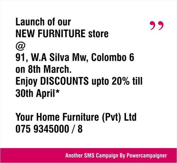 Launch of our NEW FURNITURE store @ 91, W.A Silva Mw, Colombo 6 