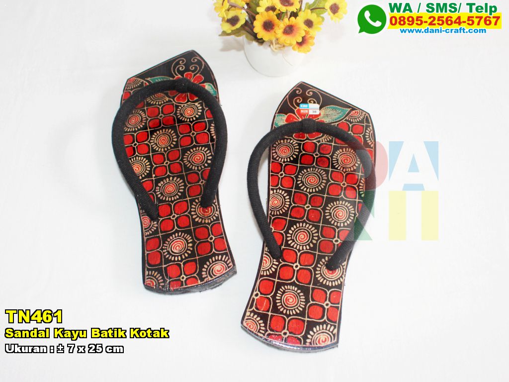  Sandal  Kayu  Batik Kotak Souvenir Pernikahan