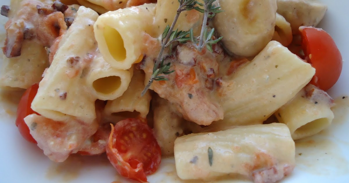 Martinas Kochküche: Rigatoni in Kräuter Gorgonzola Soße mit Champignons ...