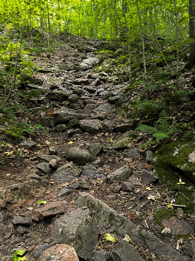 Boulder fields and steep climbs make the St. Peter's Dome trail moderate to difficult