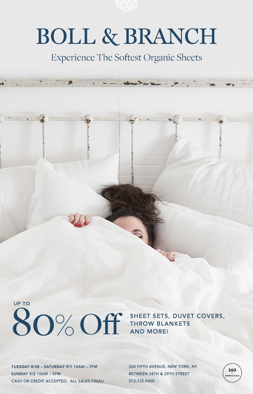 fashionably petite Boll & Branch Sample Sale 8/28 9/2/18