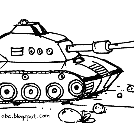 Sketsa Gambar Mewarnai Kendaraan Terbaru Tank Mobil