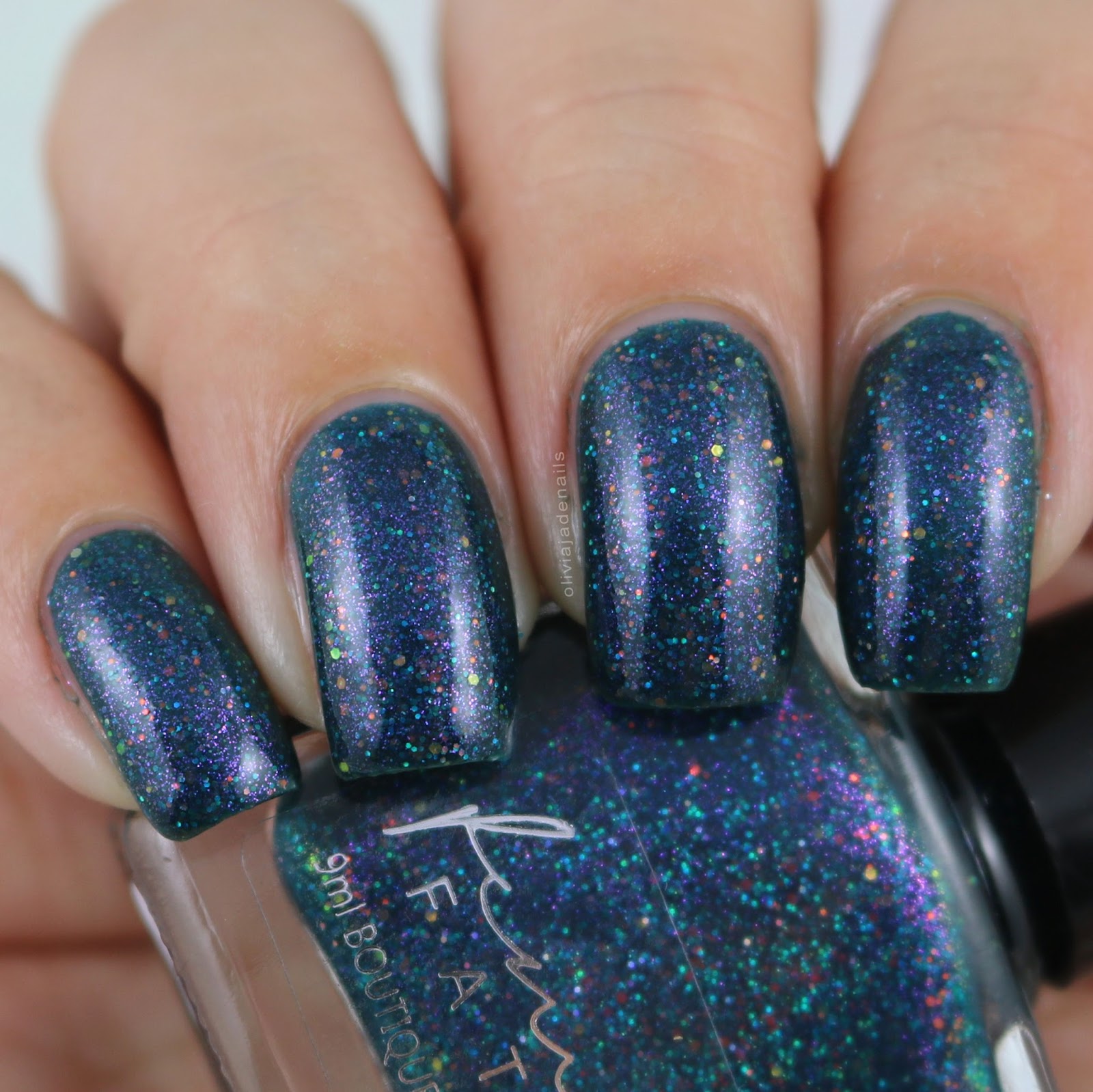 Femme Fatale Cosmetics Festive Blithe swatched by Olivia Jade Nails