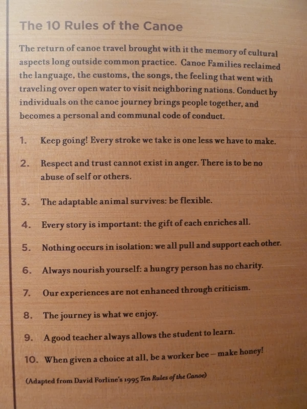 Tika's Teachings Tika & The Ten Rules of the Canoe