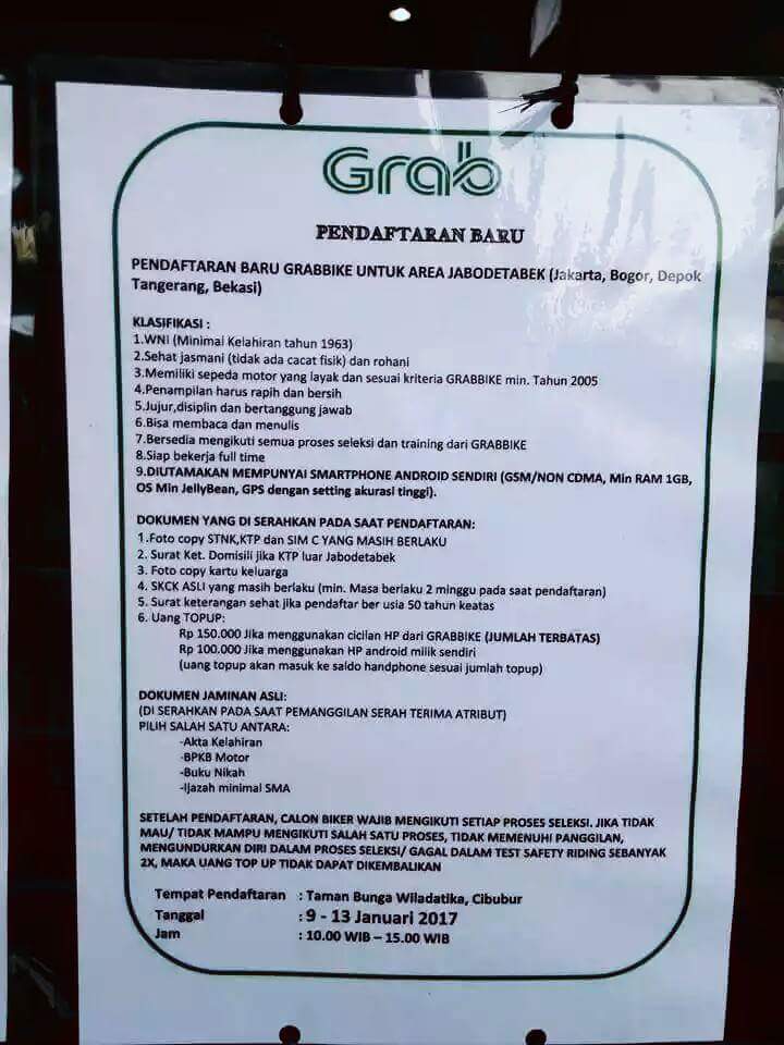 Tempat Pendaftaran Grab Bike Di Bogor Info Dan Alamat Kantor Grab