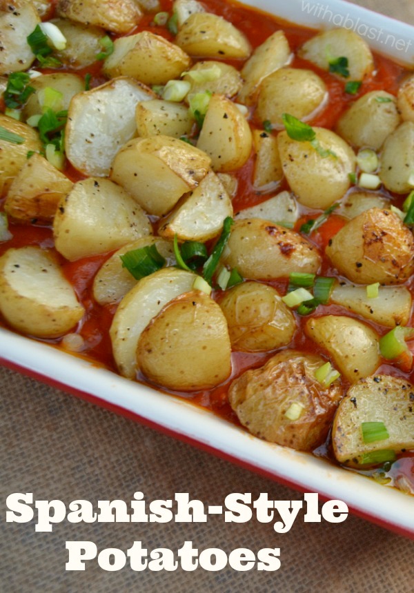Tender, crisp-skin Potatoes in a delicious, thick Tomato Sauce to serve as a side dish to just about any main meal