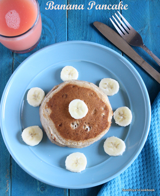 Sandhiya's Cookbook Eggless Banana Pancake Banana Pancake
