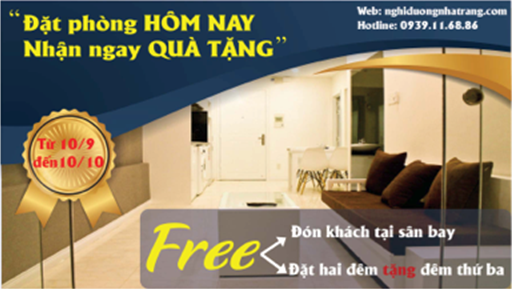 KHUYẾN MÃI “ Đặt phòng HÔM NAY nhận ngay QUÀ TẶNG “