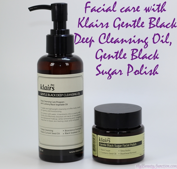 Facial care with Klairs Cleansing Oil and Sugar Polish
