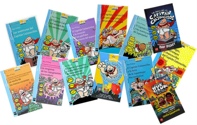 colección Capitán calzoncillos, portada cuentos, libros infantiles