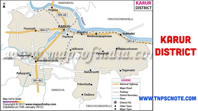 Karur District Information, Boundaries and History from Shankar IAS Academy 