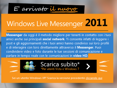 SCARICA SUBITO MSN MESSENGER