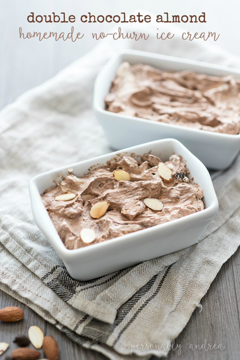 Double Chocolate Almond NoChurn Ice Cream Personally Andrea Double
