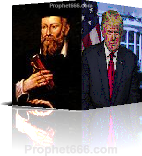 Image of the Prophet Nostradamus Visualizing US President Donald Trump