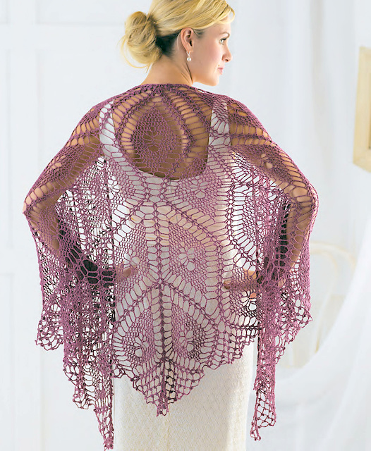 Crochet lace shawl pattern