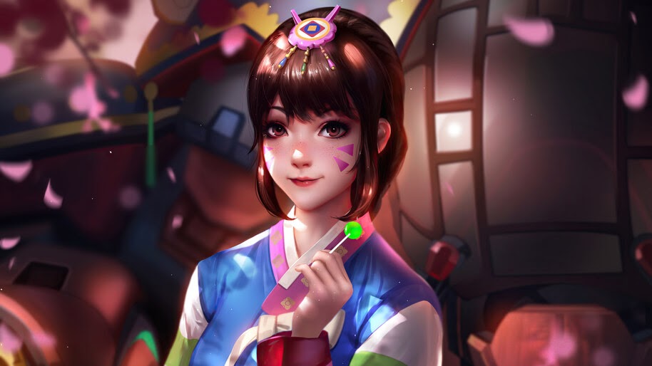 D.Va, Overwatch, Palanquin, Girl, 4K, #5.1914
