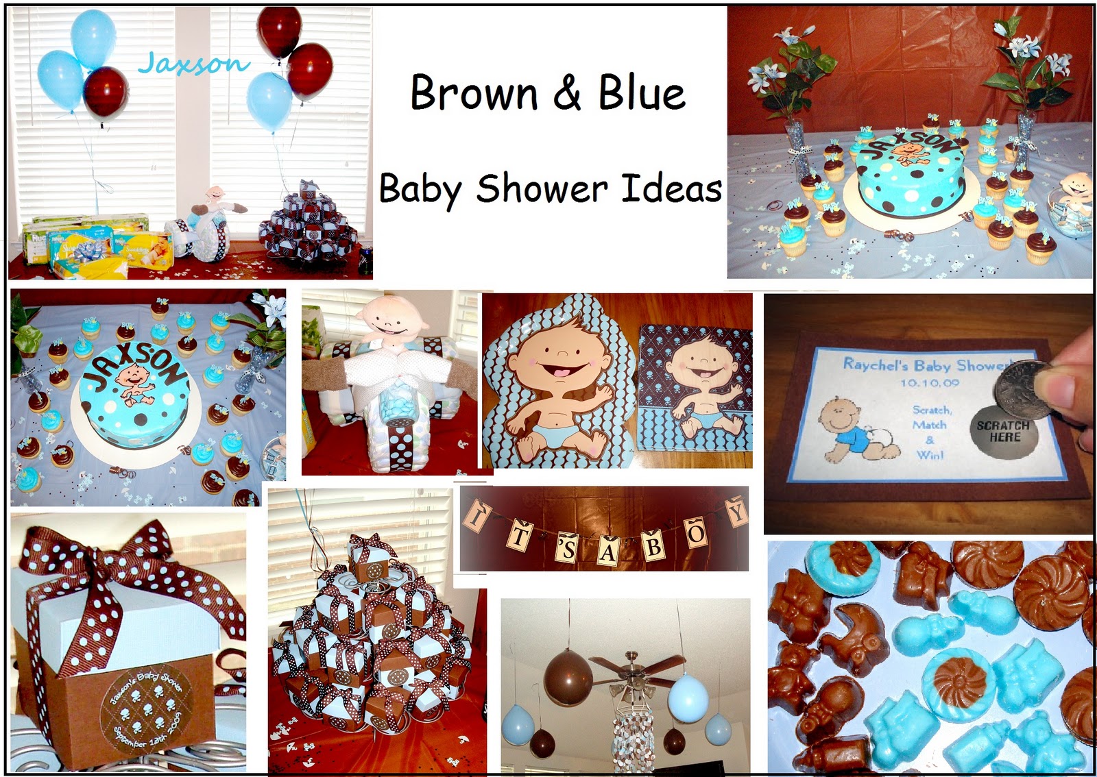 My Creative Way: Brown and Blue Baby Shower Ideas. Modern Baby Boy 