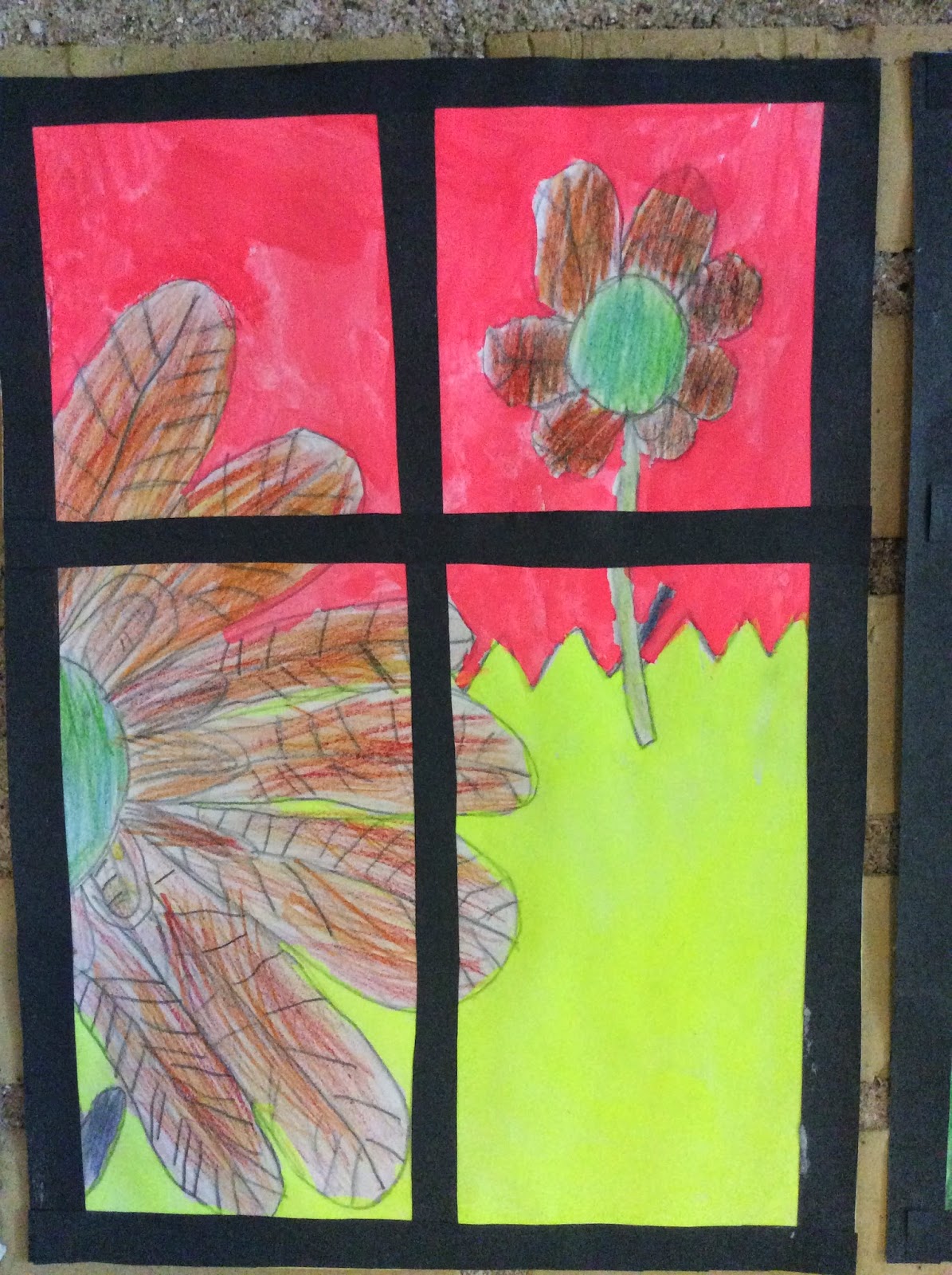 bidt-af-billedkunst-blomster-i-haven-perspektiv-for-1-klasse