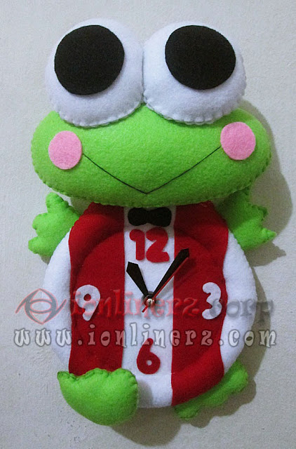 Jam Dinding Flanel Karakter Kartun Boneka Keroppi Jam Dinding Flanel Karakter Kartun Boneka Keroppi