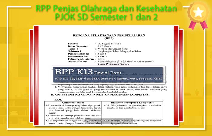 RPP Penjas Olahraga dan Kesehatan PJOK SD Semester 1 dan 2 RPP Penjas Semester 2