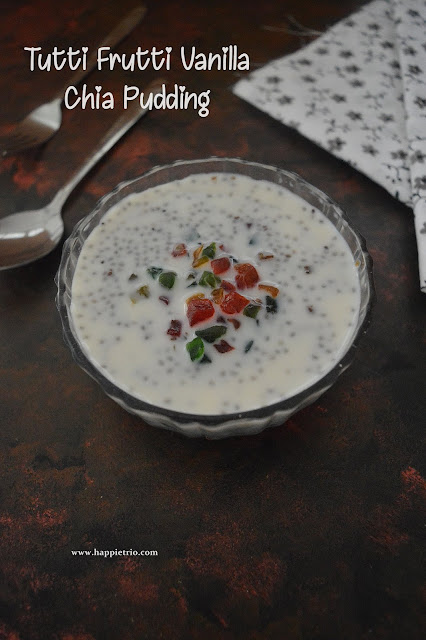 Vanilla Tutti Fruiti Chia Pudding Recipe | Chia Seed Recipes