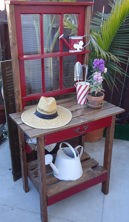 1920s 3-Pane Window Table with Vintage Hardware - SOLD