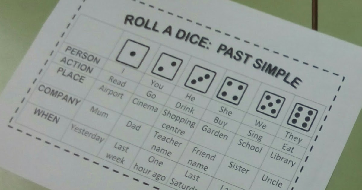 My English class Roll a dice past simple