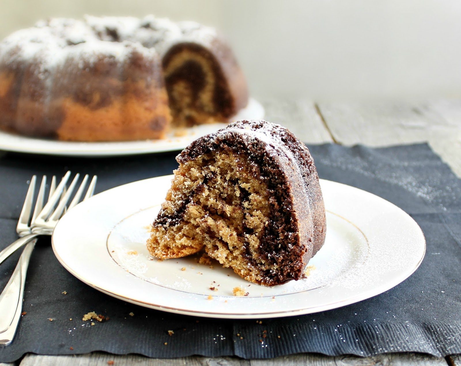 Hungry Couple: Chocolate and Peanut Butter Swirl Bundt Cake