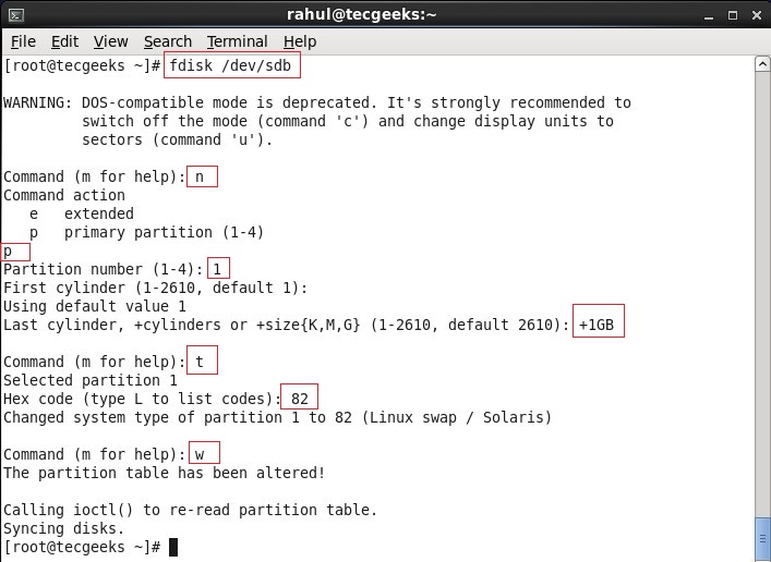 How to create swap partition in Linux at shell command TecGeeks News