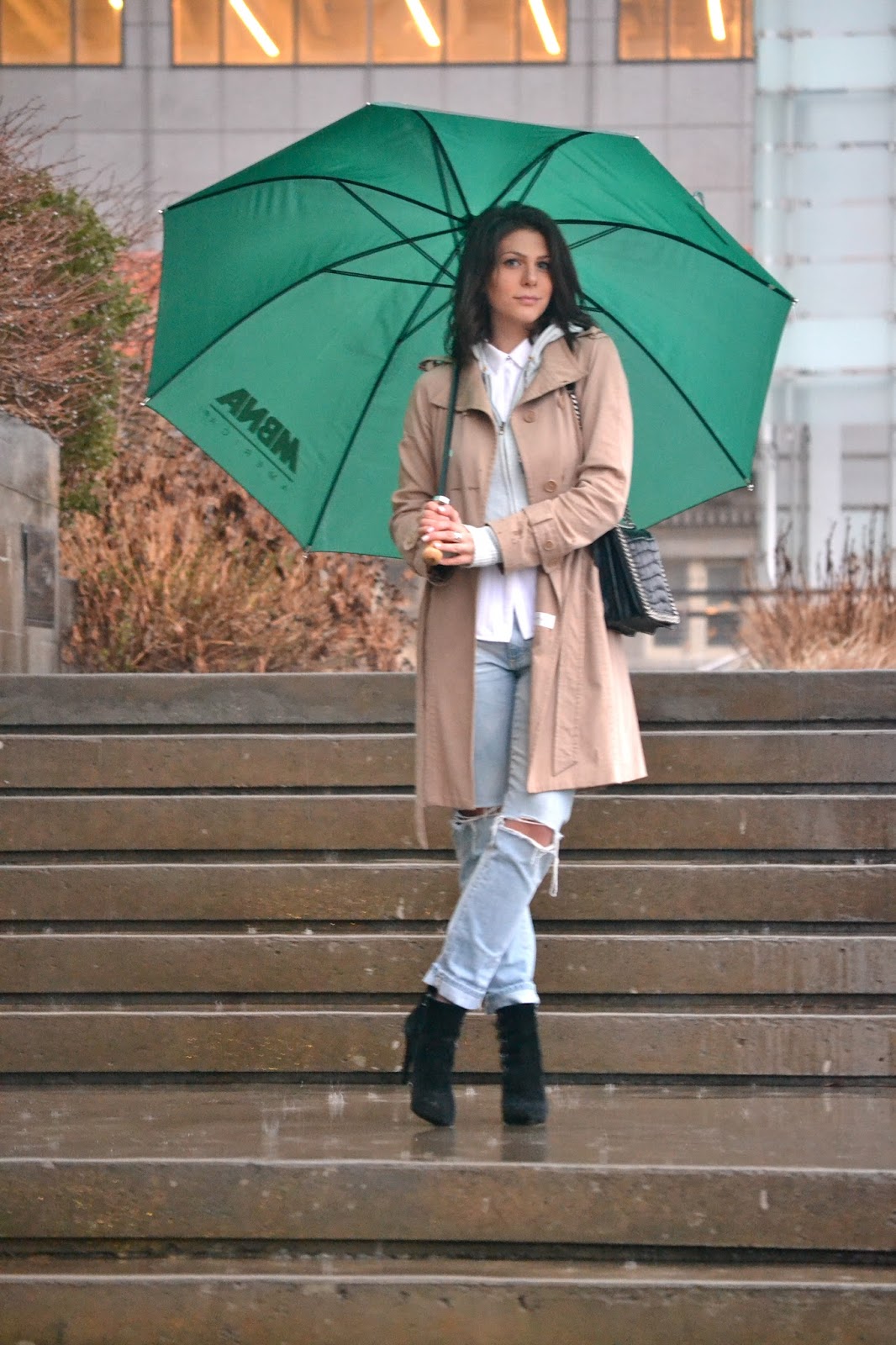 dress with rain boots