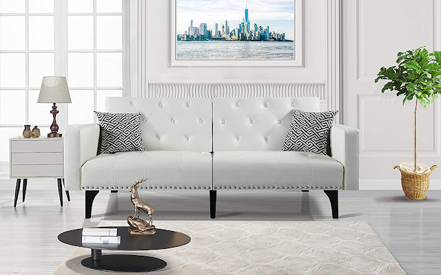 white leather best sofa for small living rooms