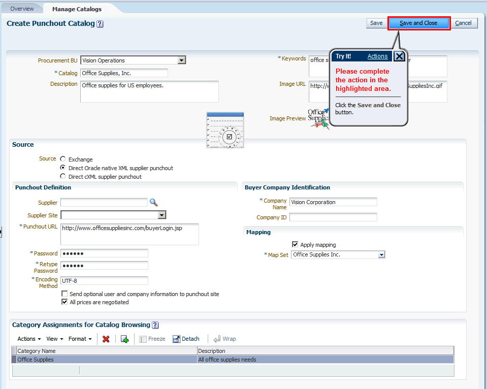 Procurement Catalogs Oracle Fusion Application (SelfService
