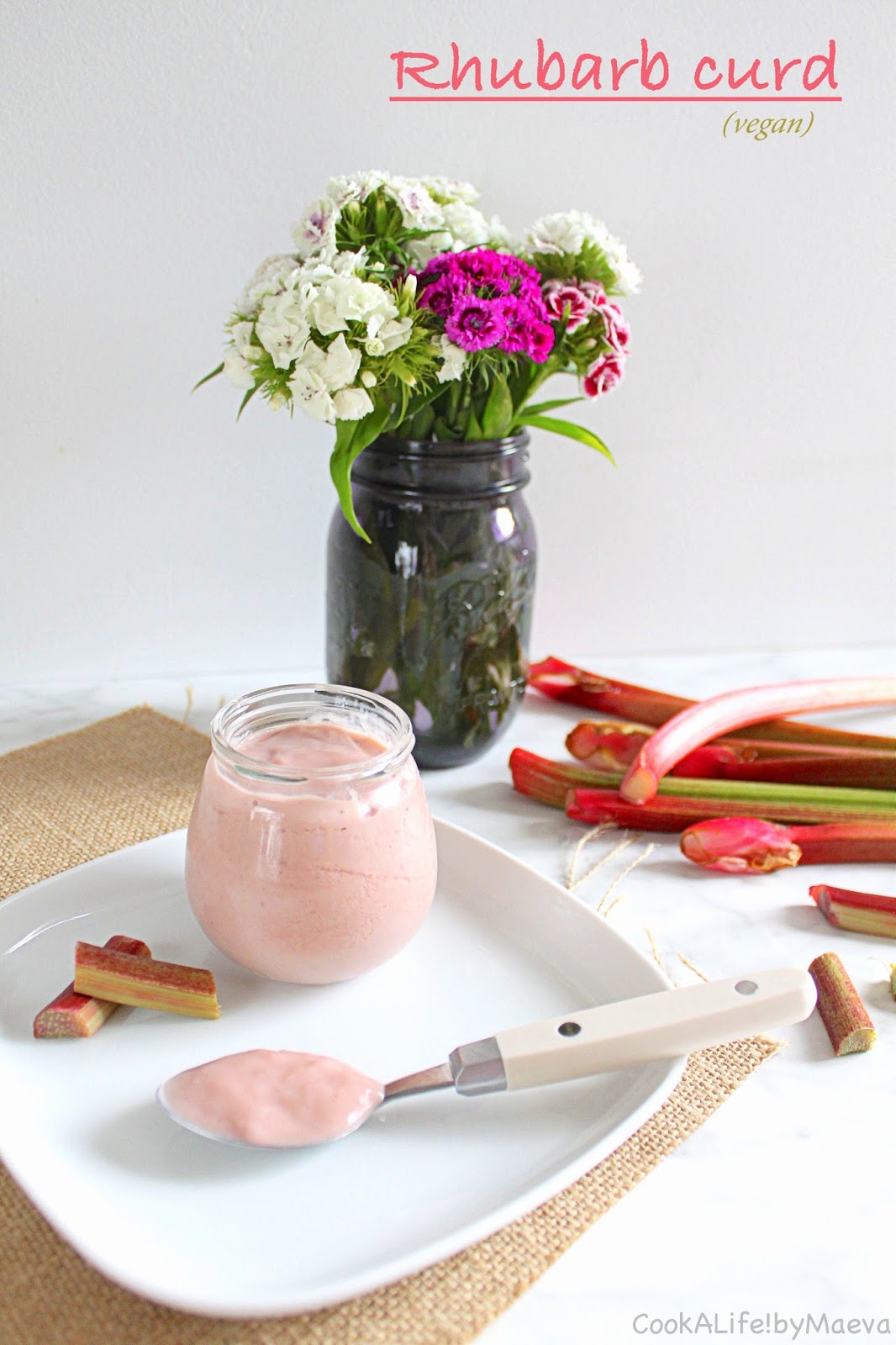 Rhubarb curd (crème à la rhubarbe) végétalien au Foodmatic Personal Juicer de Keimling • Cook A Life! by Maeva