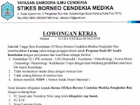 Lowongan Dosen Kesehatan Stikes Borneo Cendikia Medika 2018