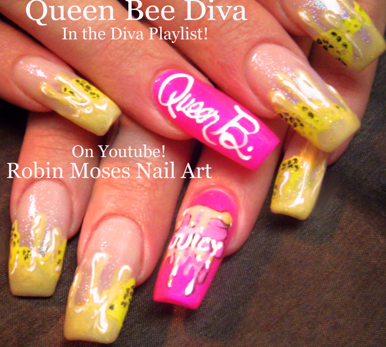 Nail Art By Robin Moses Cute Spring Honey Bee Nails 2018 Up For Monday Honey Drips Dripping Down Off Of A French Manicure And Sprinkled With Blebees You Can Do This Gel Or Polish