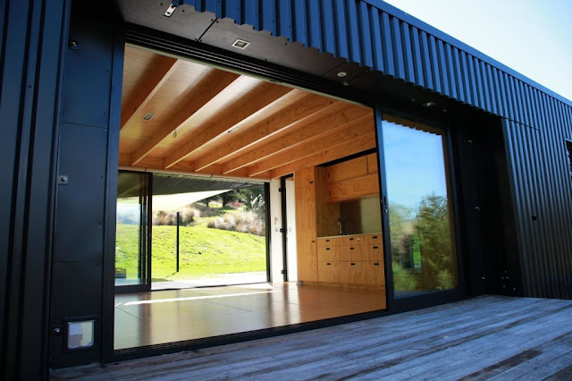 Steel frame transportable prefab home, New Zealand