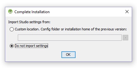 Complete installation Android Studio