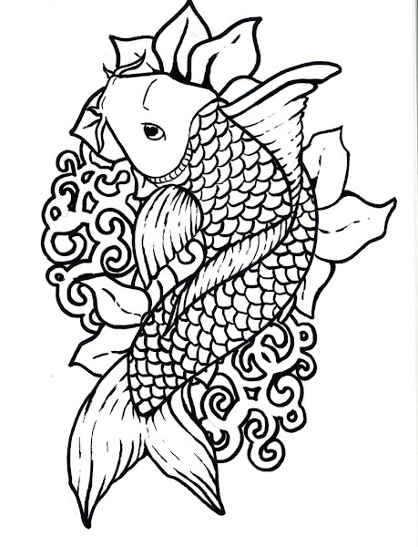 Fish Coloring Pages Dltk Download Japanese Koi